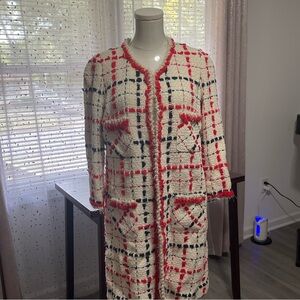 NWT Beautiful Amen Wardy - Red, White & Navy Boucle’ Tweed Jacket (Chanel-like)